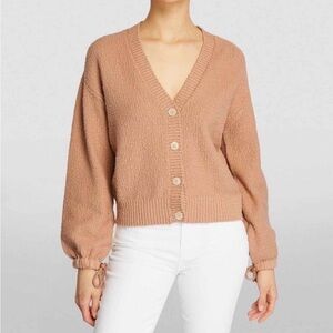 NWT PAIGE Women's Bouganvilla Textured Cardigan - Tan, Size S